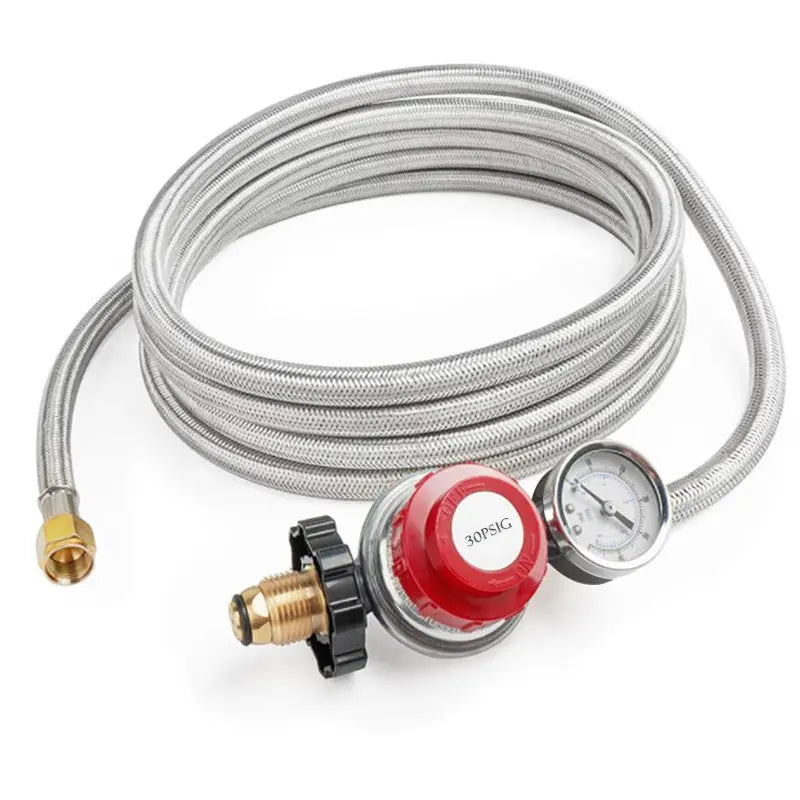 12 ft Propane High Pressure Adjustable Pressure Reducing Valve With Pressure Gauge Trails & Tactics