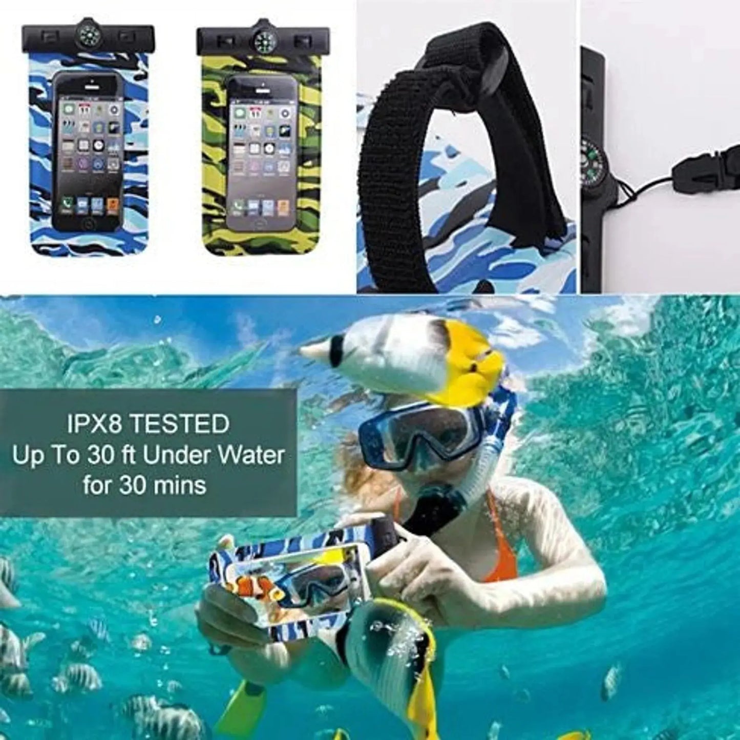 AQUA POUCH - Waterproof Pouch for your Smartphone and your Essentials 2 - Pack Vista Shops