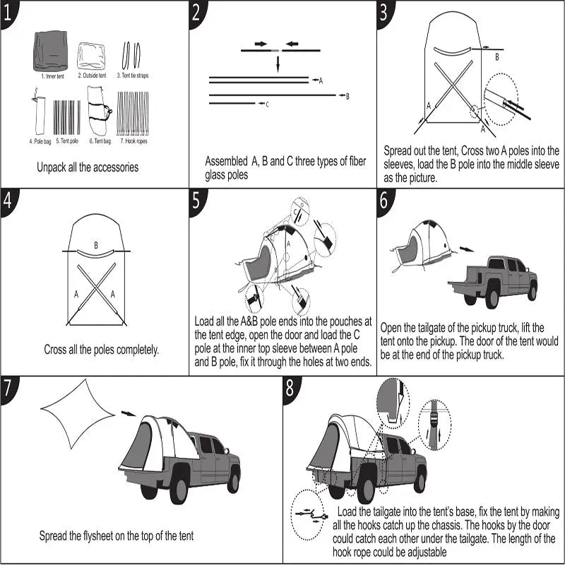 Multi-function Tent For Truck Box Trails & Tactics