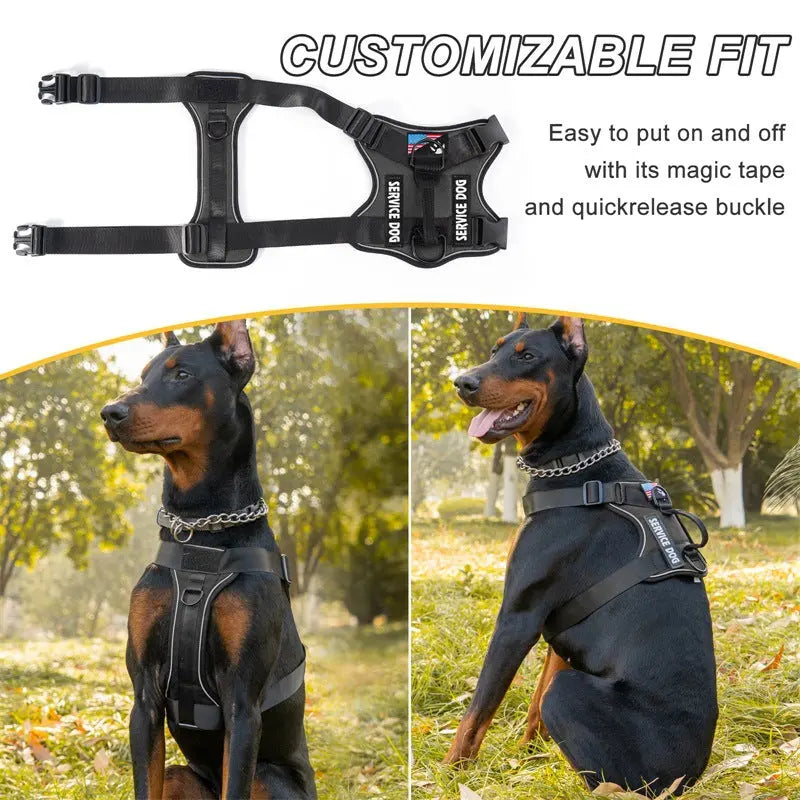 Shock Absorption Night Vision Reflective Pet Tactical Chest Strap Trails & Tactics